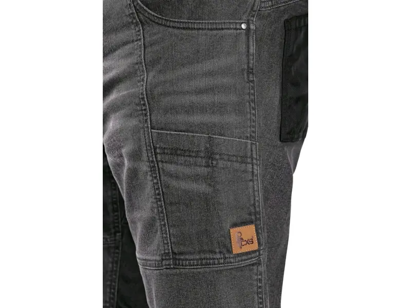 Kraťasy jeans CXS MURET, pánské, šedo-černá, vel. 60